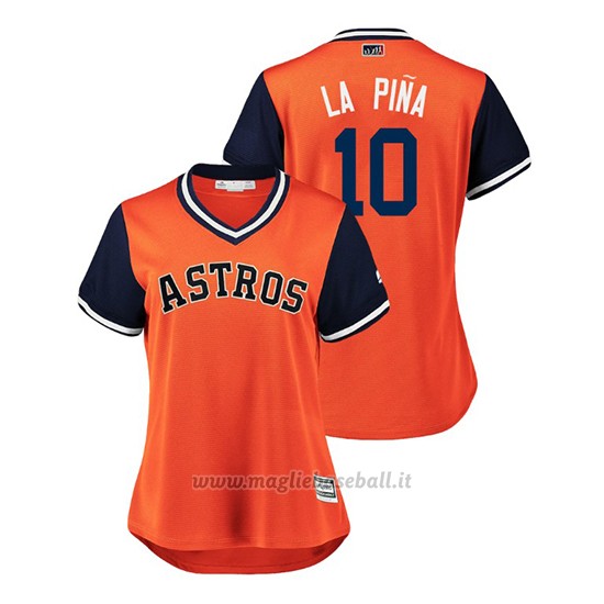 Maglia Baseball Donna Houston Astros Yuli Gurriel 2018 Llws Players Weekend La Pina Orange